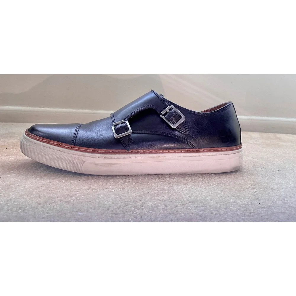 FLORSHEIM Mens Black Leather Double Monk Strap Versatile Loafers Shoes Sz 10.5 M